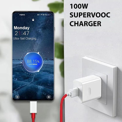 OnePlus 100W Ultra Fast Charger with USB to C Dash & SUPERVOOC Cable