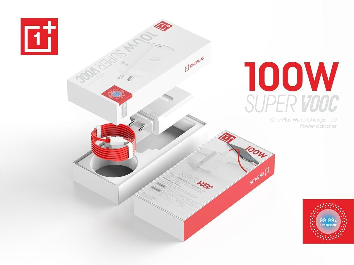 OnePlus 100W Ultra Fast Charger with USB to C Dash & SUPERVOOC Cable