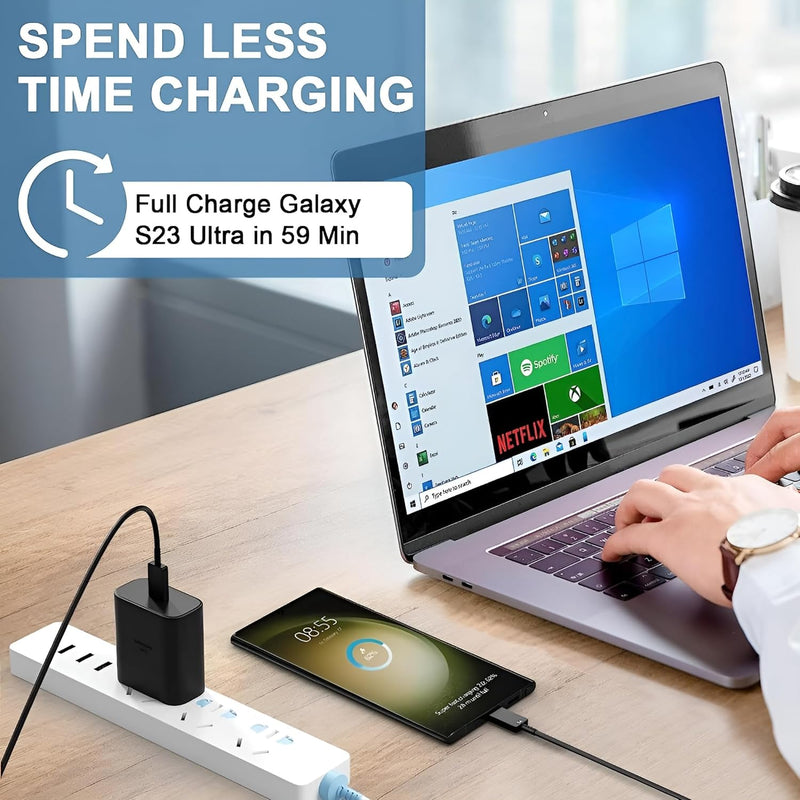 45W Samsung Type-C Super Fast 2.0 Charger with USB-C to C Cable