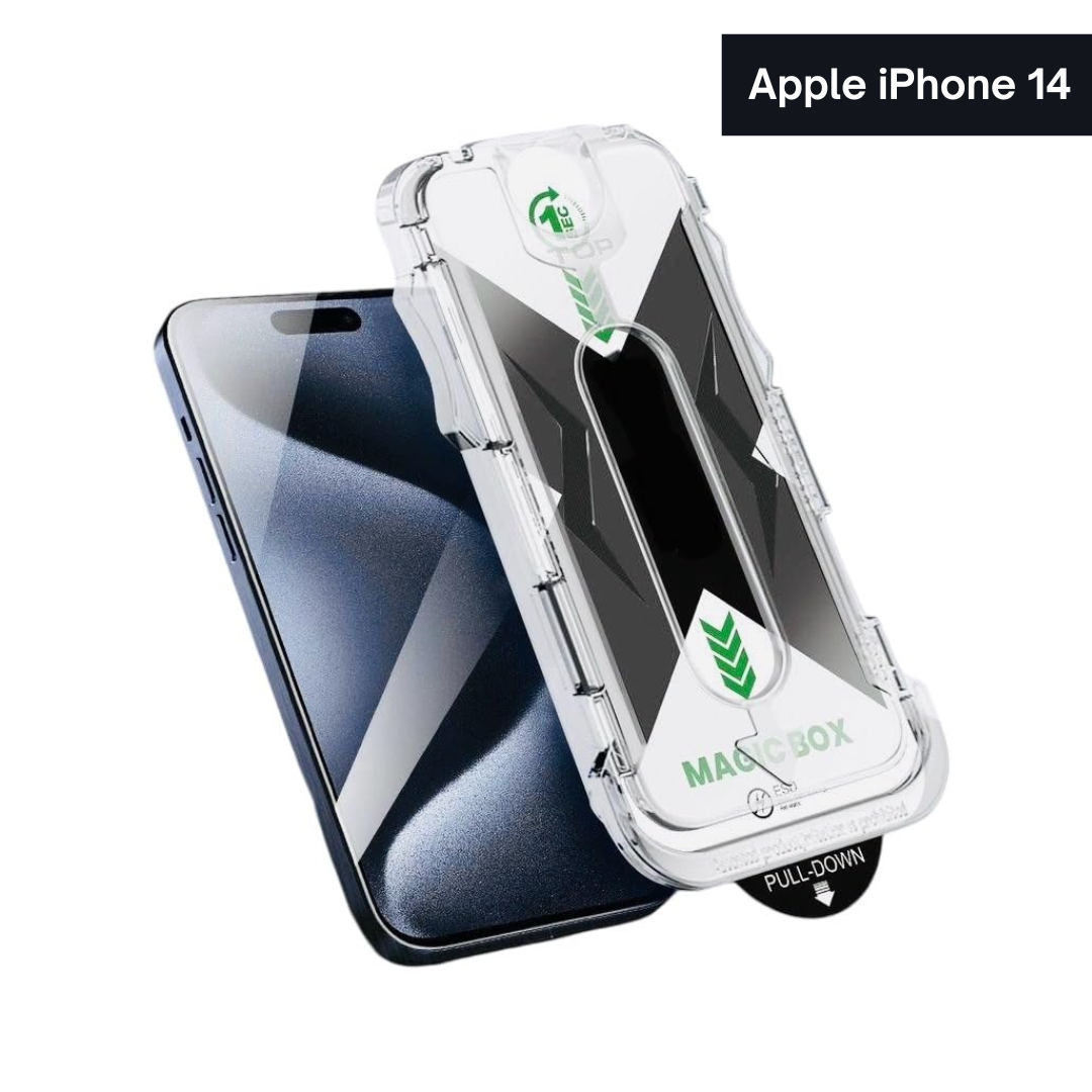 Xmart Tempered Glass Screen Protector for iPhone 14 – Easy Applicator Kit, Magic Box Design