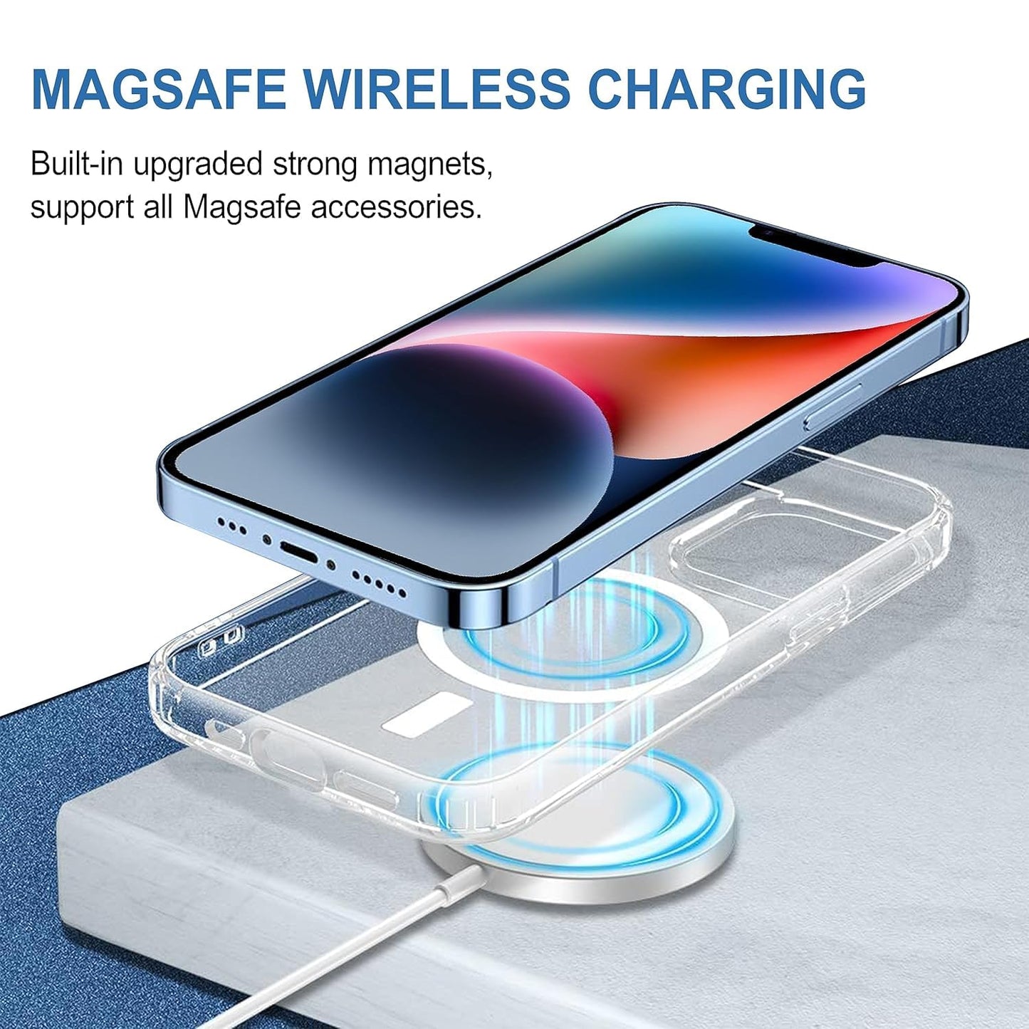 MagSafe Ultra-Hybrid Case for iPhone 13 – Crystal Clear, Shockproof Bumper, 360° Protection