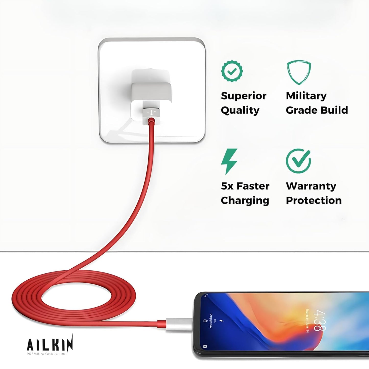 SuperVOOC 65W Power Adapter with Cable – Ultra-Fast Charger for OnePlus Devices, True 65W PD Charging