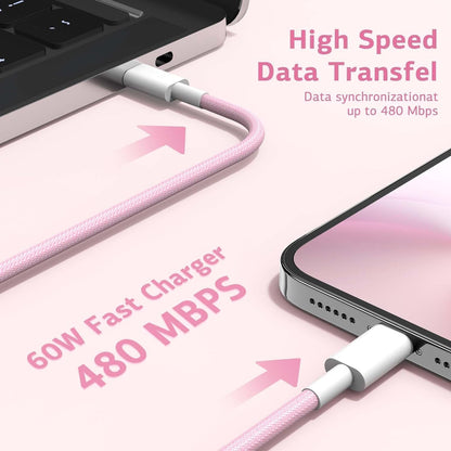 Apple USB-C to USB-C Nylon Braided Cable – Fast PD Charging Cable