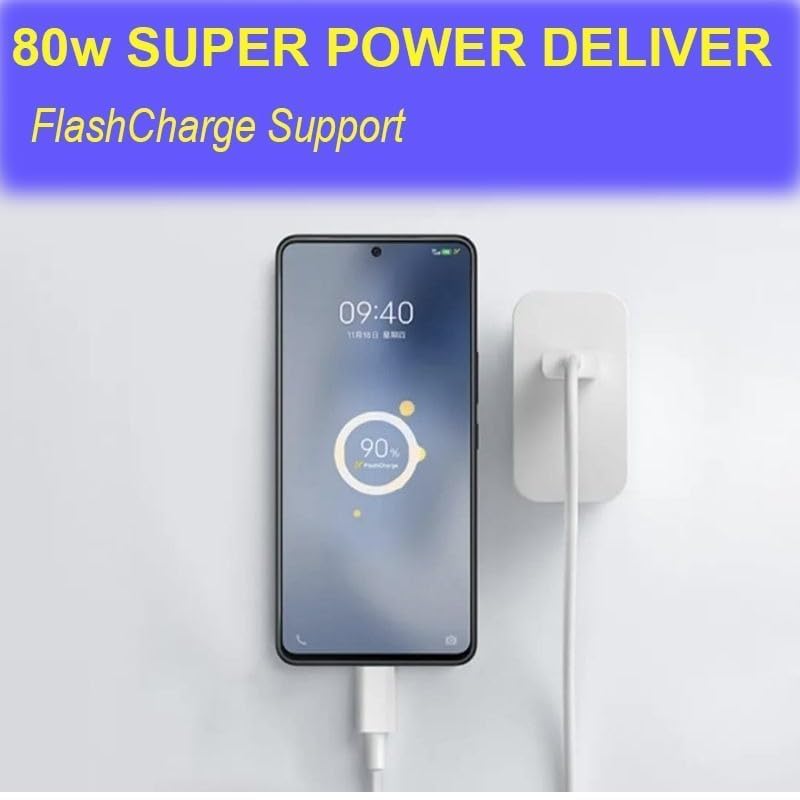 Vivo 80W Fast Charging Dock Adapter with USB to C Cable