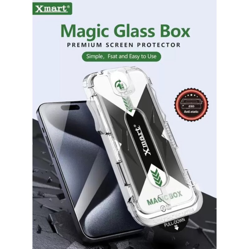 Xmart Tempered Glass Screen Protector for iPhone 13 – Easy Applicator Kit, Magic Box Design