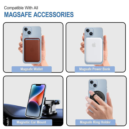 MagSafe Ultra-Hybrid Case for iPhone 14 – Crystal Clear, Shockproof Bumper, 360° Protection