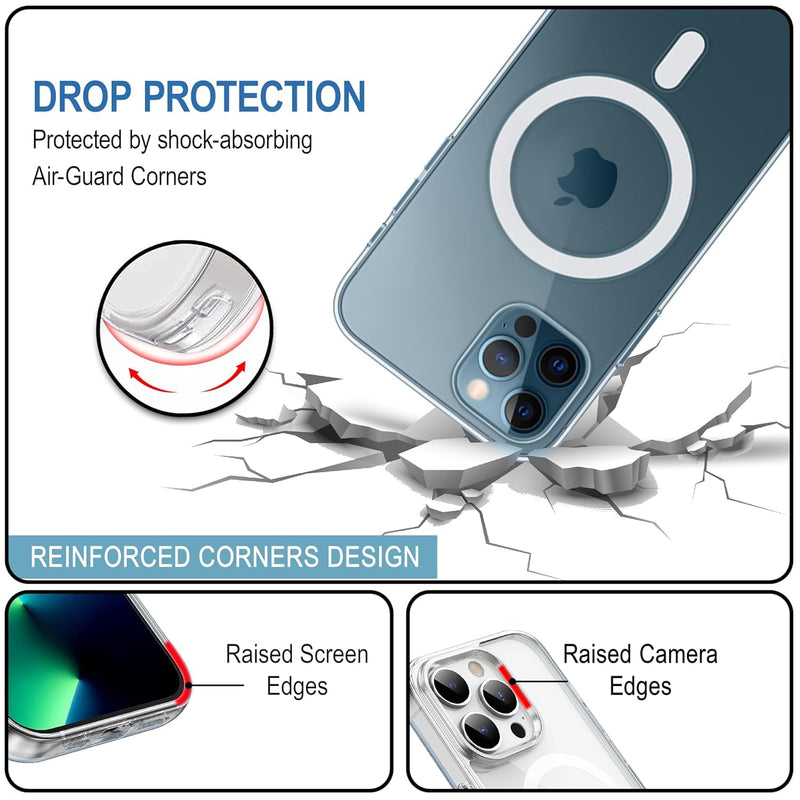 Ultra-Hybrid Case for iPhone 12 – Crystal Clear, Shockproof Bumper, 360° Protection, MagSafe Compatible