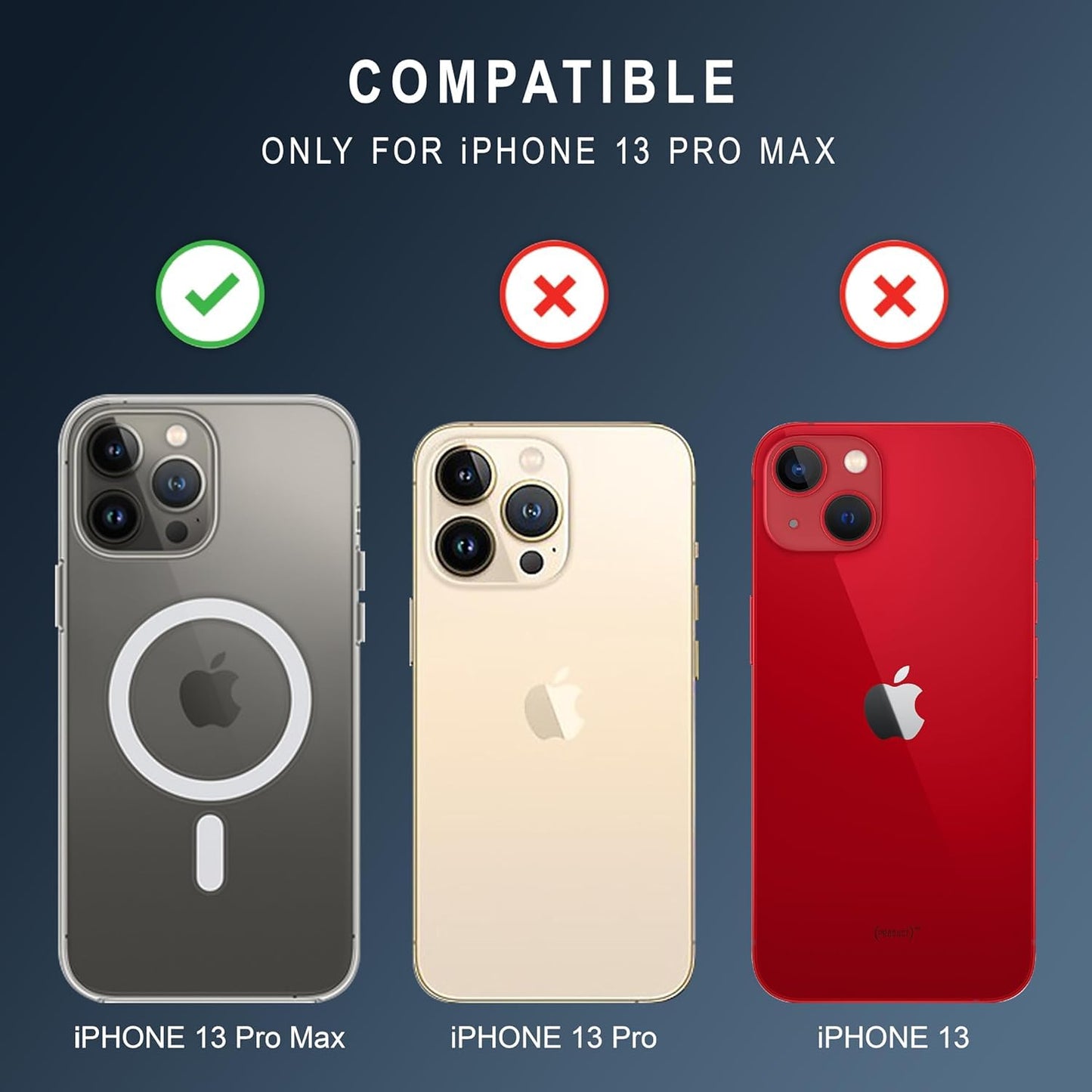 MagSafe Ultra-Hybrid Case for iPhone 13 Pro – Crystal Clear, Shockproof Bumper, 360° Protection