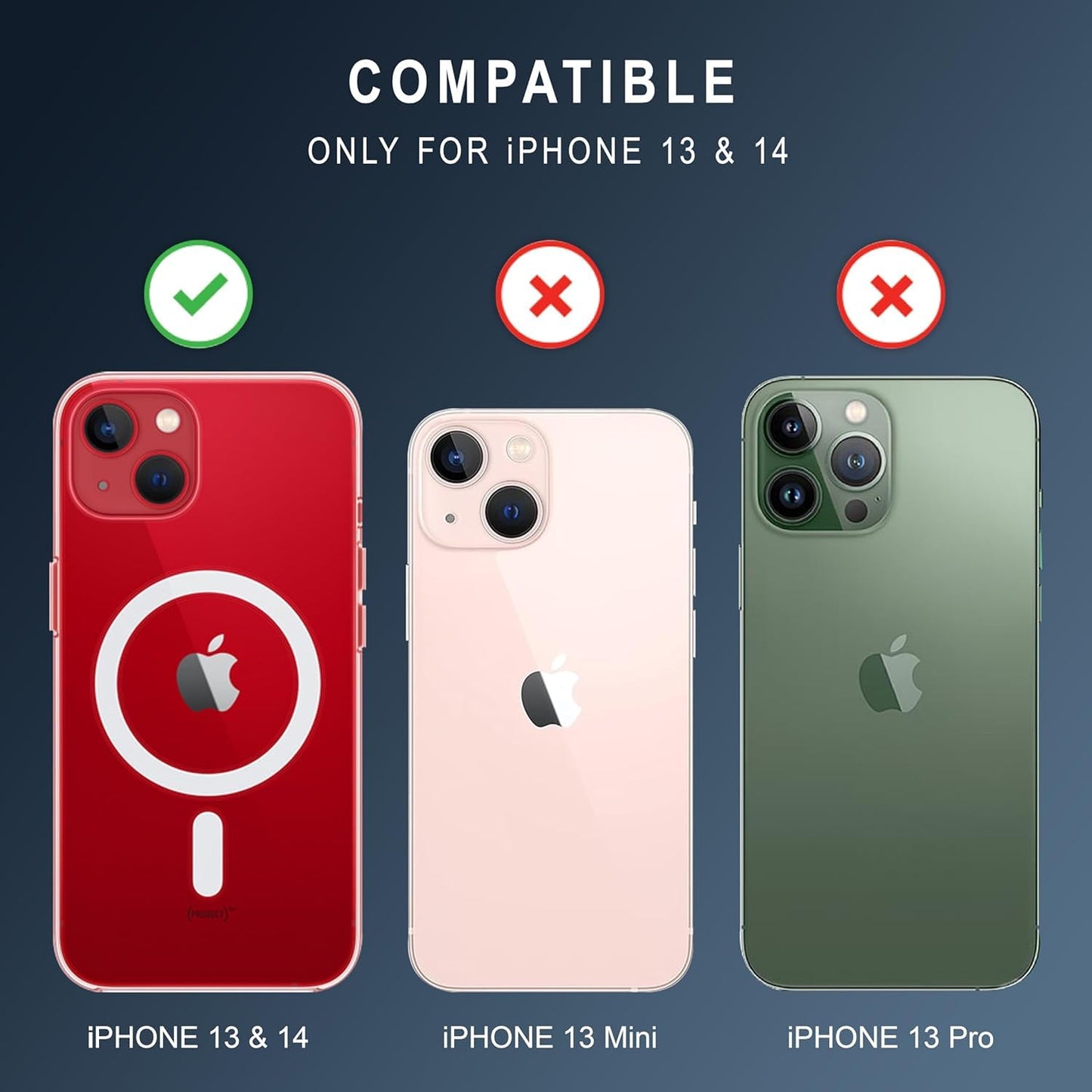 MagSafe Ultra-Hybrid Case for iPhone 14 – Crystal Clear, Shockproof Bumper, 360° Protection