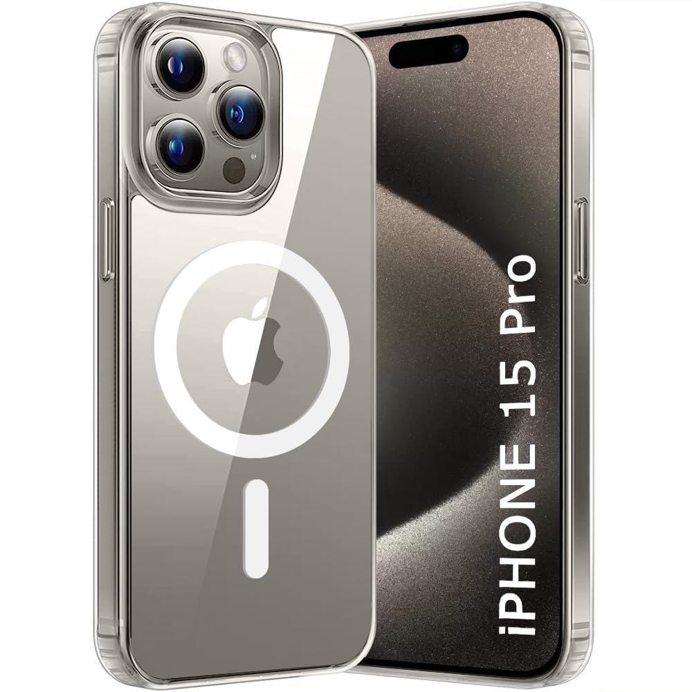 MagSafe Ultra-Hybrid Case for iPhone 15 Pro – Crystal Clear, Shockproof Bumper, 360° Protection