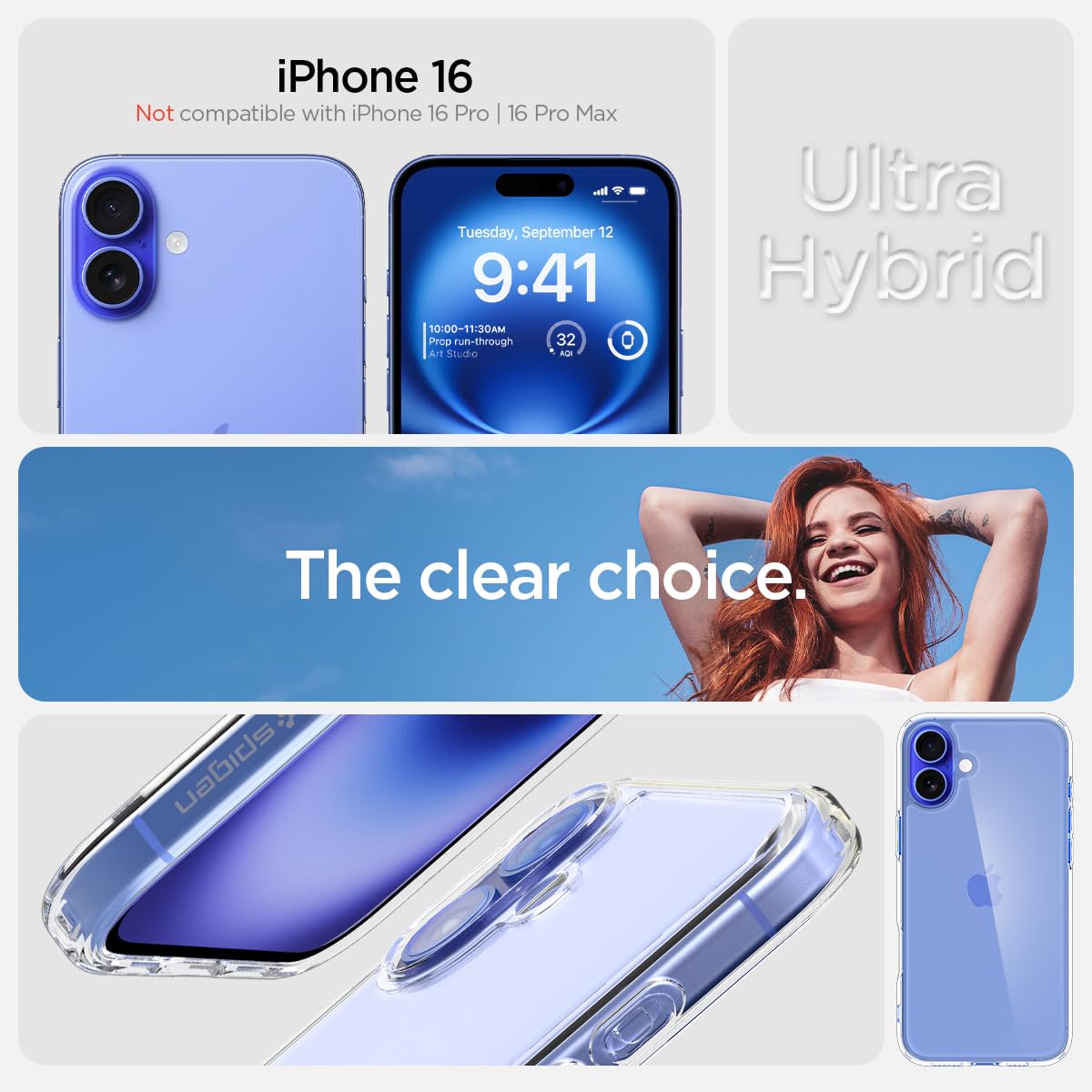 Spigen Case for iPhone 16 – (Back Cover)