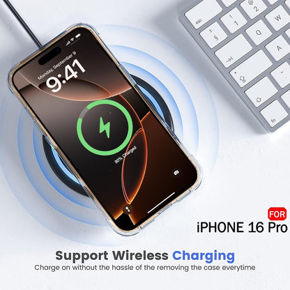 MagSafe Ultra-Hybrid Case for iPhone 16 Pro – Crystal Clear, Shockproof Bumper, 360° Protection