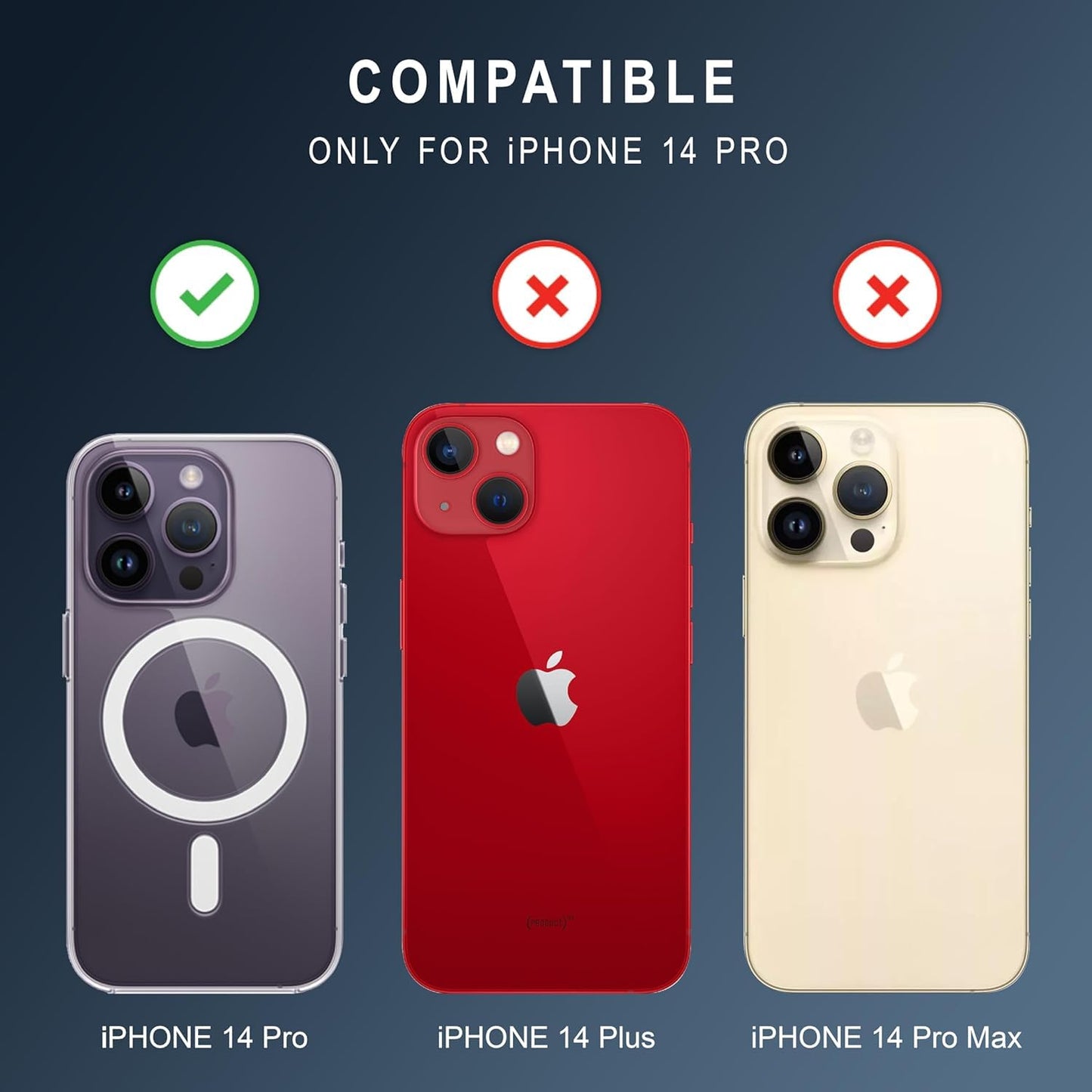 MagSafe Ultra-Hybrid Case for iPhone 14 Pro – Crystal Clear, Shockproof Bumper, 360° Protection