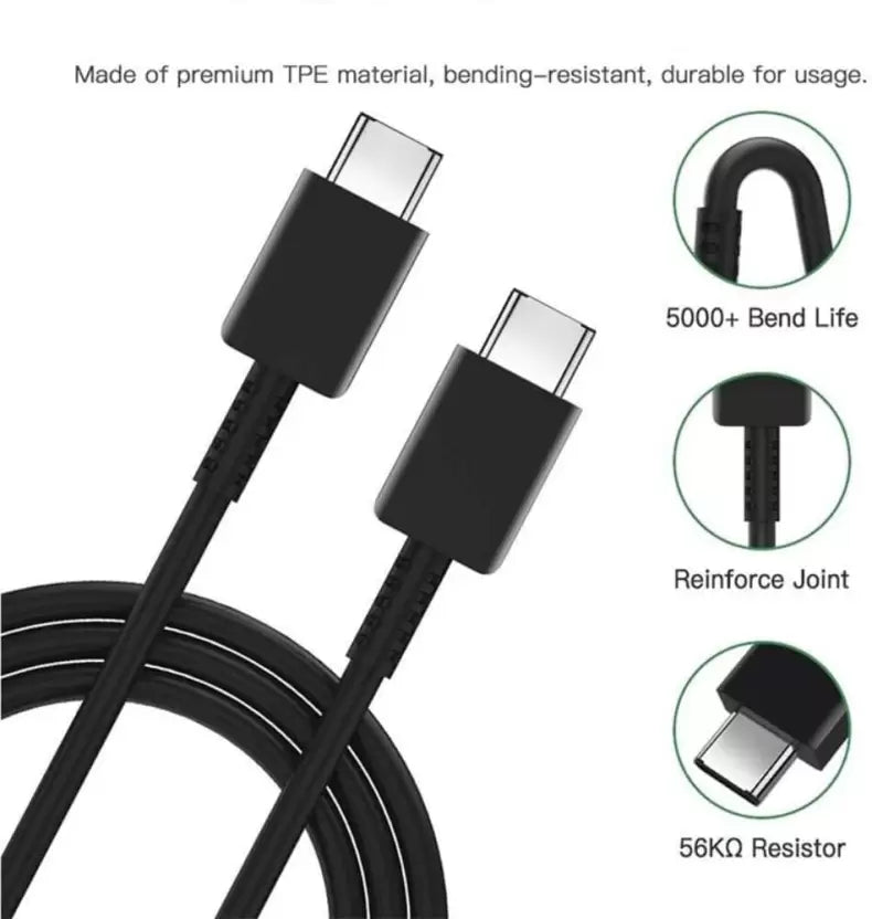 Samsung 25W USB-C to USB-C Fast Charging Cable (1 Meter) - BLACK